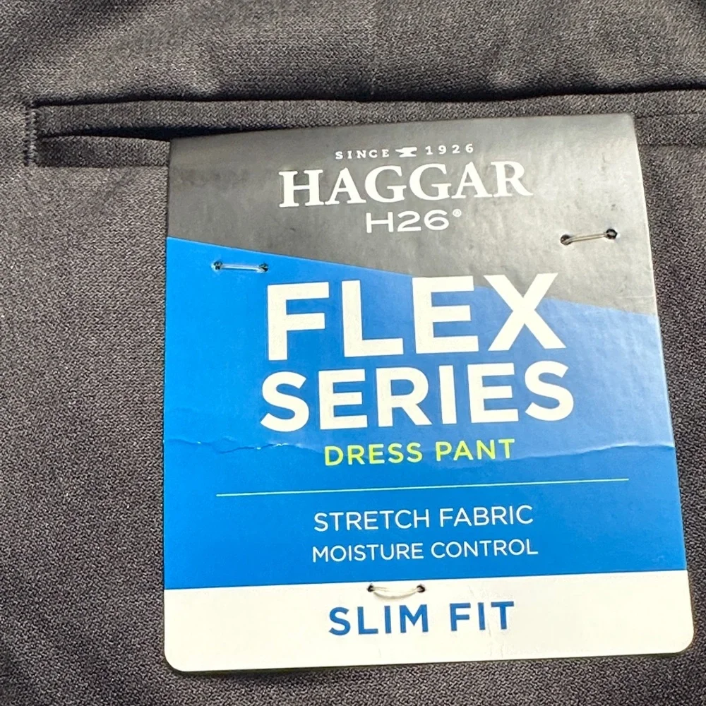 Haggar Flex Series Slim Fit Dress Pants in Black - Picture 2 of 6